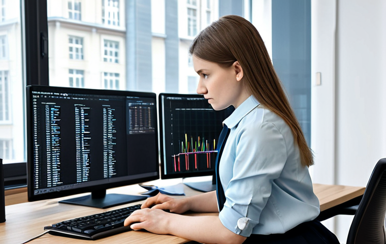 **

A professional programmer, [Gender - adaptable based on trends in Russia, e.g., "a young woman"], working on a complex coding project in a modern, well-lit Moscow office. She is wearing a stylish but modest business casual outfit - perhaps a blouse and trousers or a knee-length skirt and blazer.  Several monitors display lines of code.  The atmosphere is focused and productive.  Perfect anatomy, well-formed hands, proper finger count, natural pose. Safe for work, appropriate content, fully clothed, professional. High quality, detailed, realistic lighting.

**