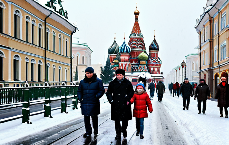 롤드컵 대표 경기 재생산 콘텐츠 - A Moscow Street Scene** "A busy street in Moscow during winter, featuring St. Basil's Cathedral in ...