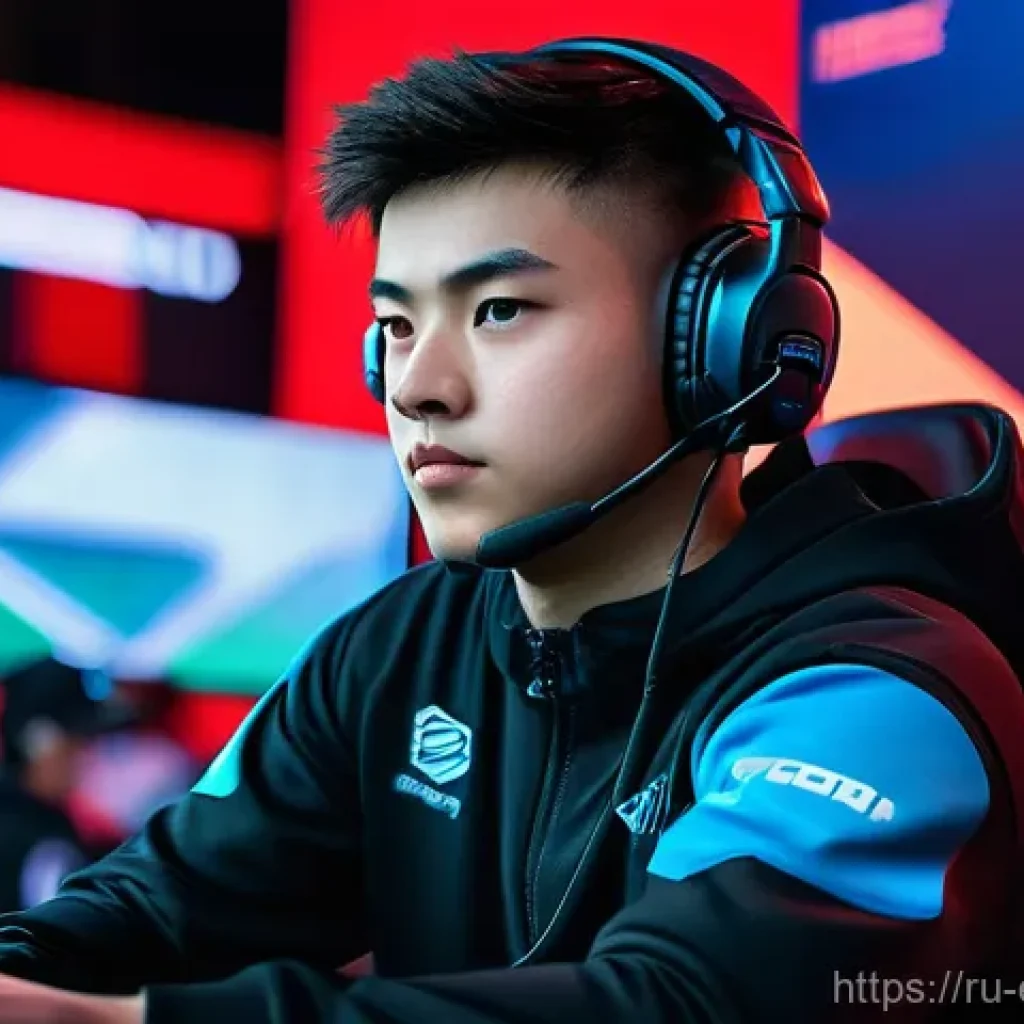 발로란트 글로벌 토너먼트 - **Prompt:** A young, determined professional Valorant esports player, wearing a sleek, futuristic te...