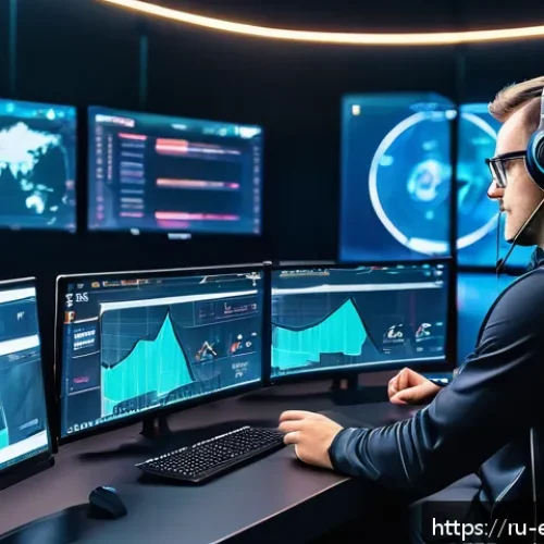 LOL e스포츠 코칭 시스템 - A professional esports coach in a modern training room, surrounded by multiple large screens display...