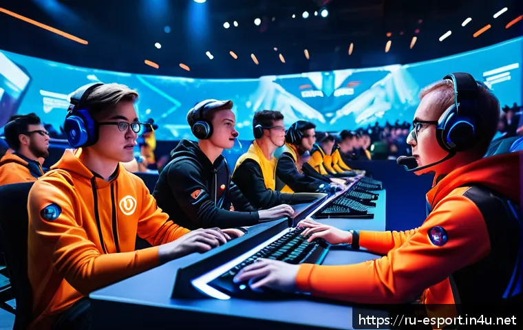 2023 오버워치 월드컵 예상 - A dynamic esports team scene featuring a diverse group of young professional Overwatch players in hi...