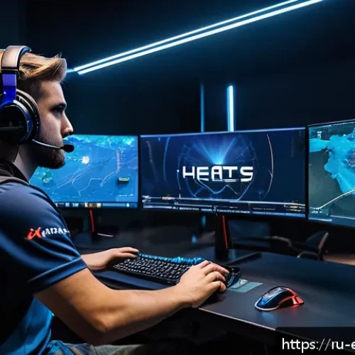 CS GO 프로 팀 데이터베이스 - A professional esports team analyzing complex CS:GO match data in a high-tech gaming room, multiple ...